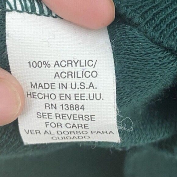 Vintage IZOD Green V-Neck Sweater Men’s L Crest Logo USA Preppy Knit - Picture 7 of 7